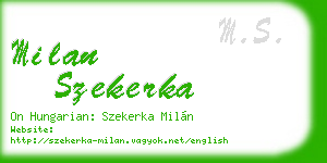 milan szekerka business card