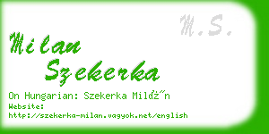 milan szekerka business card
